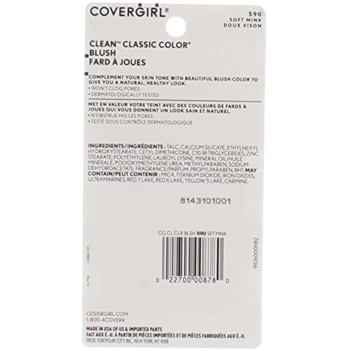 CoverGirl Classic Color Blush Soft Mink 0.3 oz Pack of 3 - Lightweight, Blendable Powder Makeup