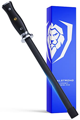 10-Inch Ceramic Honing Steel for Knife Sharpening - Stainless Steel Core