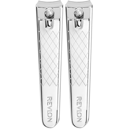 Revlon Mini Nail Clipper, Nail Care Tools, Curved Blade for Trimming & Grooming, Easy to Use (Pack of 2)