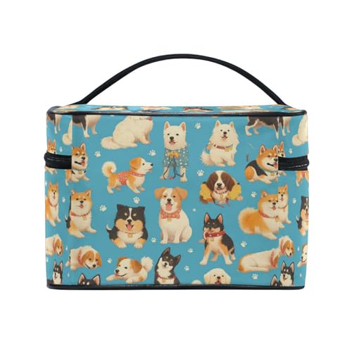 Dog Cartoon Makeup Bag for Women Girls Large Capacity Travel Toiletry Organizer - Animal Dog Variation