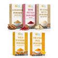 Natural Skin Care Powder Set with Sandalwood, Rose, Turmeric & Orange Peel