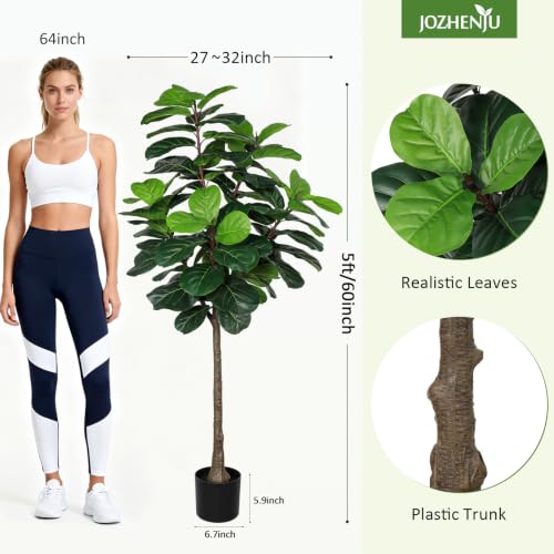 5Ft Artificial Fiddle Leaf Fig Tree Indoor for Home Decor - Faux Plant