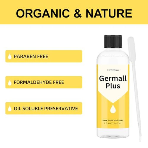 1.59 oz Liquid Germall Plus Preservative, Oil Soluble Natural Preservative, Germall Plus Suitable for Making Soap, Conditioners, Lotion, Creams and More