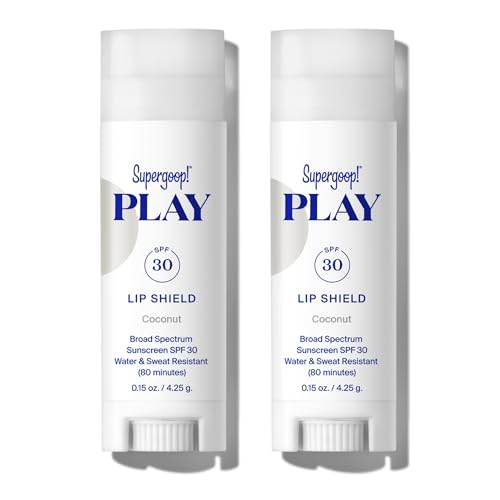 Supergoop! PLAY Lip Shield SPF 30 with Coconut - Pack of 2 - Moisturizing Lip Treatment For Dry Cracked Lips - Broad Spectrum UV Protection