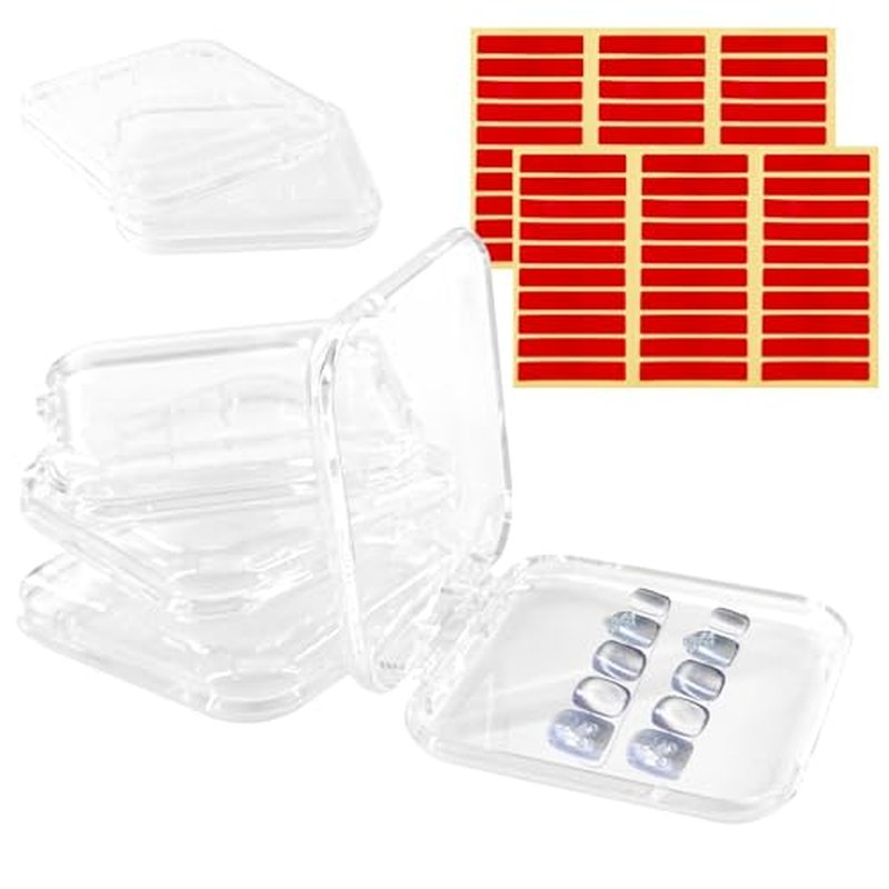 30pcs Press On Nail Packaging Box£¬Press On Nail Storage Box Set With 60pcs Of Double-Sided Adhesive Tape£¬Suitable For Nail Storage And Nail Art Display (Clear)
