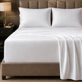 HYPREST White Queen Egyptian Cotton Deep Pocket Bed Sheets 18 Inch Percale
