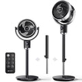 Oscillating Pedestal Fan with Remote, 32 Speeds, 3 Modes, 12H Timer, Quiet DC Motor, 100ft Airflow