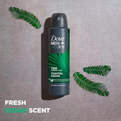 Dove Men+Care Coastal Cedar Dry Spray Antiperspirant - 4 Pack, 72H Odor & Sweat Protection