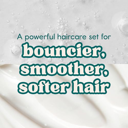 Nature Spell Curl Shampoo & Conditioner Set for Curly Hair – Rice Water & Linseed