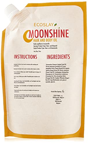 Ecoslay Moonshine Hair & Body Oil 8oz - Pre-Poo, Moisturizing, Soothe Dry Skin & Scalp