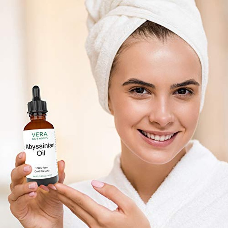 ABYSSINIAN OIL 100% Pure & Natural, Unrefined, Cold-Pressed For Face, Dry Skin, Nails, Lips, Body & Hair - Reduce Hair Breakage, Even Out Skin Tone, Therapeutic Massage