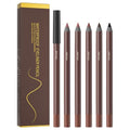 Pinkiou 5 Colors Eyeliner Pencil Set,24 Hour Waterproof Smudge-Proof Eye Liner Pencil, Long-Lasting Makeup Pencils for Eyebrows and Eyeliner (Plum, Stone, Chocolate, Brown, Black)?