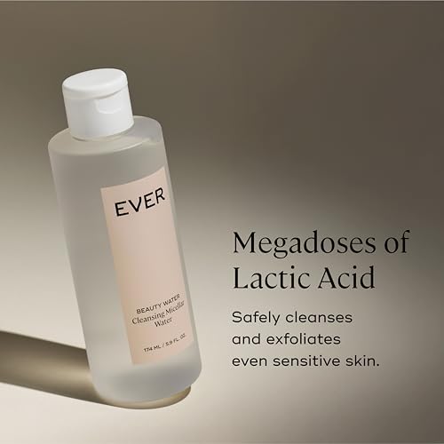 Ever Beauty Water Micellar Cleanser & Eye Makeup Remover - Rose Water, Hydrating, Sensitive Skin, 5.9 fl oz