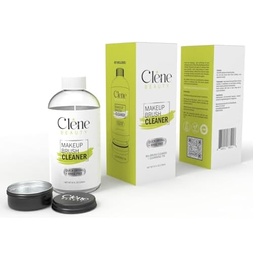 Makeup Brush Cleaner - Makeup Brush Cleaner Solution - Rinse Free - Quick Drying Make up Brush Cleaner - Removes Oily Foundation - Deep Cleaning for Makeup Brushes (8 oz Kit)