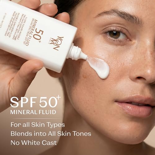 Yonka Paris SPF 50 Mineral Sunscreen Fluid 2oz - No White Cast, Water-Resistant, Broad Spectrum UV Protection