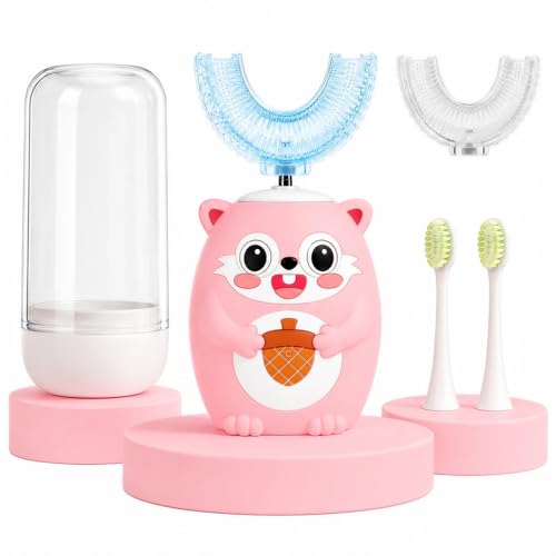 Kids U-Shaped Electric Toothbrush for Children’s Full-Mouth Cleaning Pink - 3 Modes