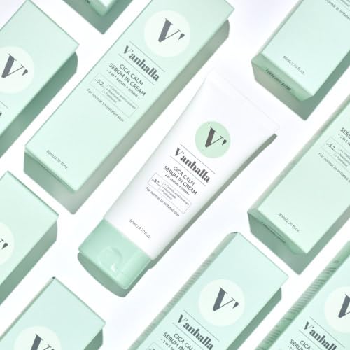 V¡¯anhalla Cica Calm Serum In Cream 2.70 fl.oz. | Vegan, Calming, Refreshing hydrating, pH balancing. Daily facial moisturizer with Centella asiatica extract 7.5%, Niacinamide 2%, Panthenol 1%
