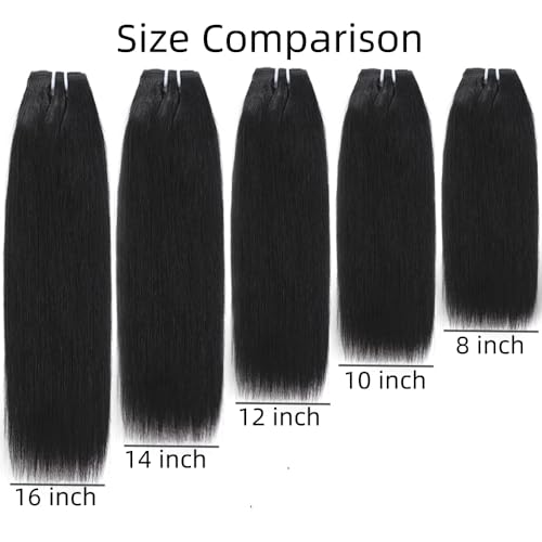 Human Hair Straight Bundles 10 12 Inch Natural Color 4 Pack – Brazilian Virgin Hair