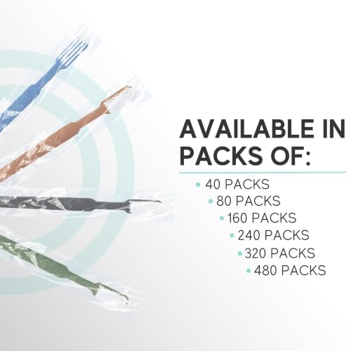 80 Pack Disposable Pre Pasted Toothbrushes Individually Wrapped for Travel & Hotel Use