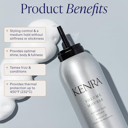Professional Volume Mousse 12 | Firm Hold Mousse | Alcohol Free | Non-drying, Non-flaking Lightweight Formula | Tames Frizz & Conditions | Thermal Protection up to 45F | All Hair Types