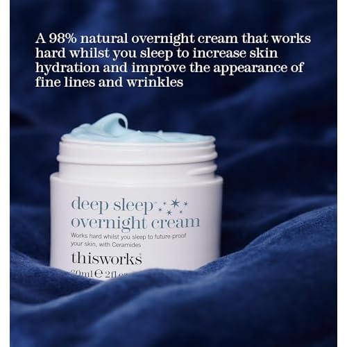 THISWORKS Deep Sleep Overnight Face Cream with Persian Silk Tree Extract, Ceramides & Copper PCA, to Help Fight Signs of Fatigue & Support Skin Renewal, 60ml