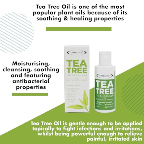 The Eye Doctor Tea Tree Lid Cleanser Twin Pack - 2X 100ml / 3.38 Fl Oz - Sensitive Eye Hygiene