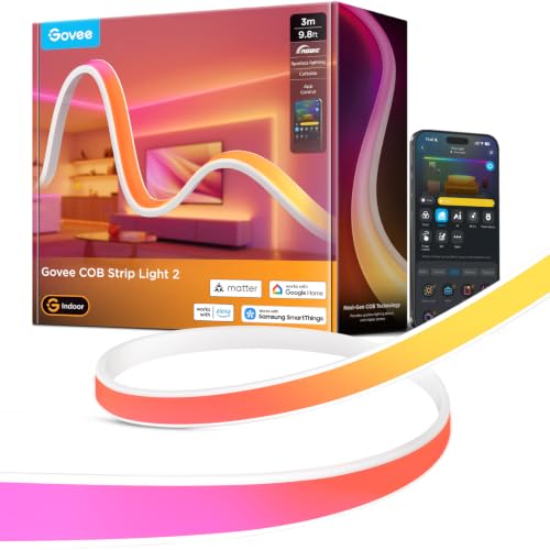 Govee COB LED Strip Lights 2 RGBIC 9.8ft Bright Color & Dimmable
