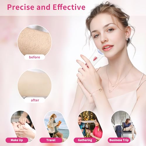 Epilator for Women Facial Hair Removal, Smooth Glide Electric Epilator with LED Light, Rechargeable Electric Hair Remover for Face, Bikini, Arms & Legs, Women's Electric Tweezers for Facial Use