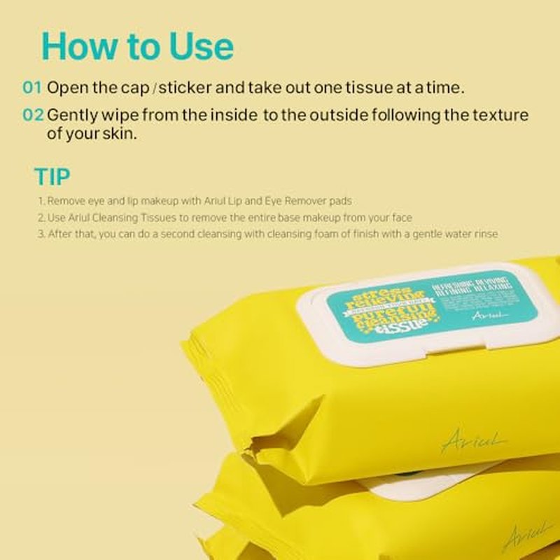 Ariul Purefull Gentle Cleansing Tissues ? Soothing & Hydrating Makeup Remover Wipes, Non-Sticky Fresh Finish, Mild Acidic pH, Effective Cleansing, Korean Skincare, 80 Sheets x 2 Pack