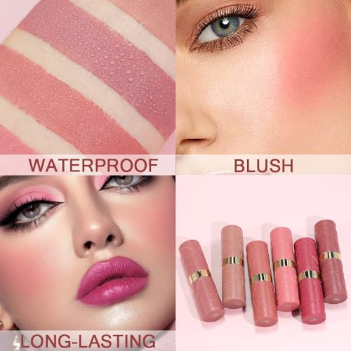 6 Pcs Nude Pink Brown Rose Red Purple Matte Lipstick Set for Women Long Lasting Waterproof Moisturizing Lipsticks for Older Women 24 Hours Lip Stick Lip Stain Makeup Gift Kit,Lip Makeup Vegan