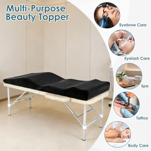 TDKDHoming 71x23in Ergonomic Lash Bed Topper with Removable Cover for Salons
