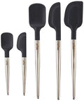 All-Clad 5-Piece Silicone Kitchen Utensil Set with Stainless Steel Handles - Black & Stainless