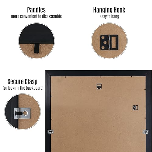 HEART ART 24x36 Poster Frames Set of 4 - Black Without Mat, Wall Art Display