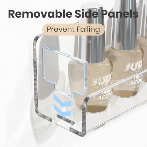 24-Inch Wall Mounted Nail Polish Organizer Shelves Set of 6 Clear