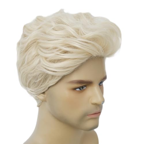 Kaneles Blonde Short Mens Wig - Natural Synthetic Heat-Resistant Halloween & Daily Use - Variation Blonde1