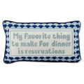 FURBISH Needlepoint Pillow 8x14 Inches - Decorative Dinner Quote Accent Cushion