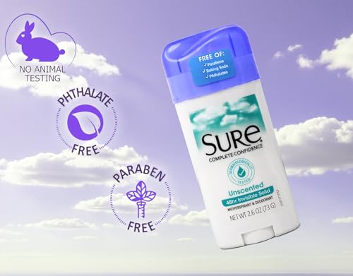 Sure Unscented Invisible Anti-Perspirant Deodorant Stick 2.60 oz Pack of 10