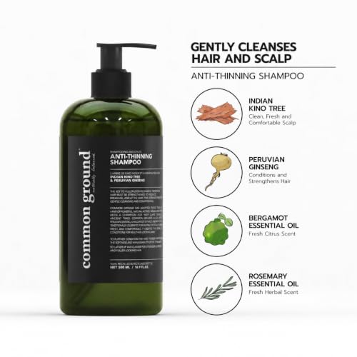 Common Ground Natural Anti-Thinning Shampoo 16.9 Fl Oz - For Fine, Thin Hair