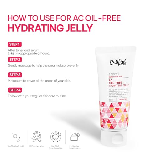 Oil-Free Hydrating Gel Moisturizer with Niacinamide 80ml - Non-Greasy Korean Skincare