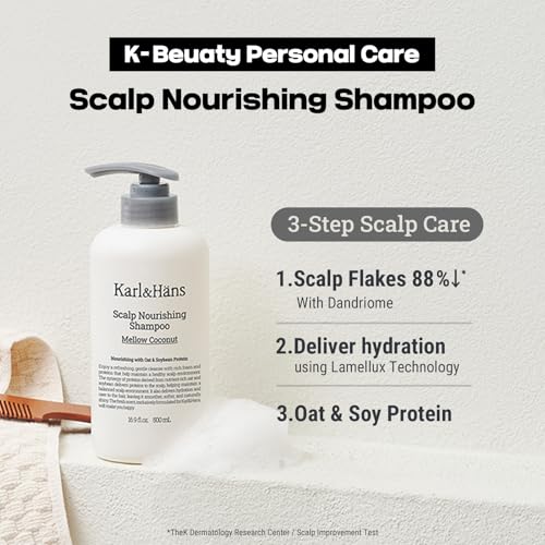 Karl&Hans Scalp Shampoo with Oat & Soy Protein - Fresh Mint, 16.9 fl oz, Flake & Dandruff Relief