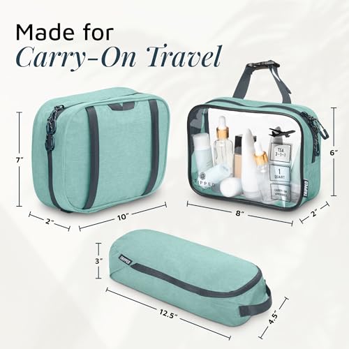 Turquoise 3-Piece Travel Toiletry Bag Set - Travel Organizer Bags