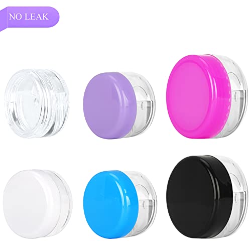 Purple Sample Containers 3g 200 Pack with Mini Spatulas - Cosmetic & Makeup Jars