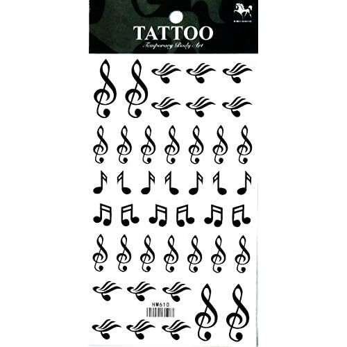 NipitShop 1 Sheet Fake Temporary Tattoo Sticker Music Note Arm Body Waterproof Women Art