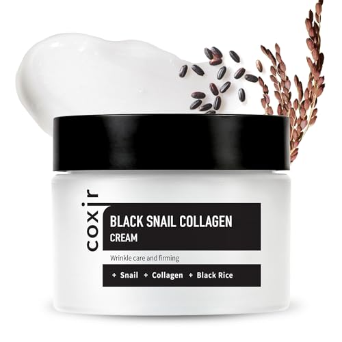 Black Snail Collagen Cream - Korean Snail Mucin with Peptides & Black Foods - 1.69 Fl Oz