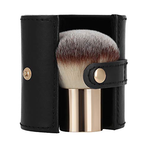 T4B Kash?ki 200 Kabuki Brush Travel Mineral Powder Brush for Loose Powders with Synthetics and Taklon Bristles and Tube Makeup Case Designed for Professional Use