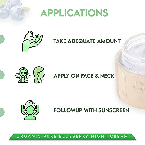 Shira Shir Organic Blueberry Night Cream for Nourished, Wrinkle-Free, Radiant Skin. Moisturizer Face Cream with Anti-Aging Formula keeps Skin Hydrated, Pure Facial Skin Care Product (50ml)