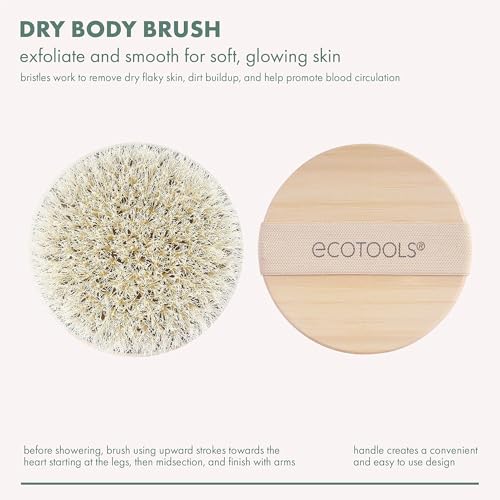 EcoTools Dry Body Brush 4-Pack ? Exfoliating Body Scrubber for Dead Skin Removal, Cellulite Massage, Circulation