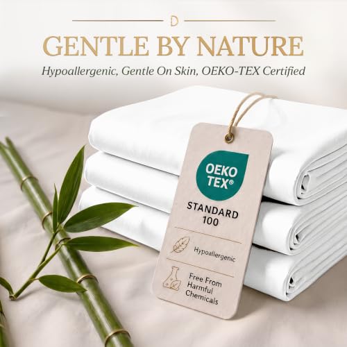 White King Size Bamboo Viscose Bed Sheet Set - 6 Piece Luxury Bedding