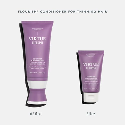 Virtue Flourish Conditioner for Fine Hair - Sulfate-Free, Detangling, GrowThick, Color Safe, 2 Fl Oz
