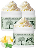 Organic Grass-Fed Beef Tallow for Face & Body Moisturizer 1.7oz Pack of 3